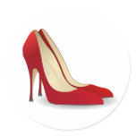 Red Pumps Round Sticker