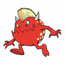 red punk devil mohawk monster cut outs