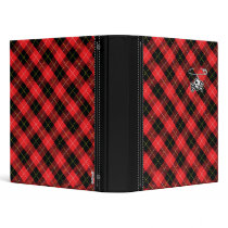 Red Punk Plaid  Binder