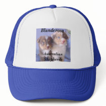 red puppies, Blunderosa, AustralianShepherds hats