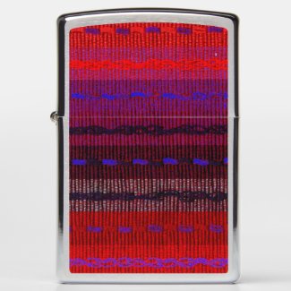 Red Purple Blue Woven Abstract Image Zippo Lighter