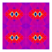 Red Purple Fractal Abstract posters