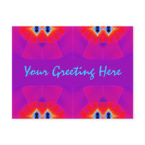 Red Purple Fractal Template postcards