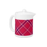 Red/Purple/Pink Tartan Plaid Teapot