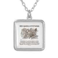 Red Queen Hypothesis (Wonderland Alice Red Queen) Square Pendant Necklace