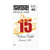RED quinceanera PRINCESS custom birthday stamp