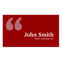 Red Quotes Debt Counselor Business Card