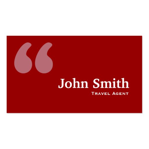 red-quotes-travel-agent-business-card-zazzle