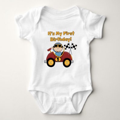 Red Race Car 1st Birthday Tshirts and Gifts