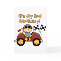 Red Race Car 3rd Birthday Tshirts and Gifts Greeting Card