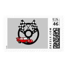 Red Race Car Tshirts and Gifts Stamps