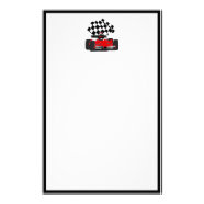 Red Race Car with Checkered Flag Stationery
