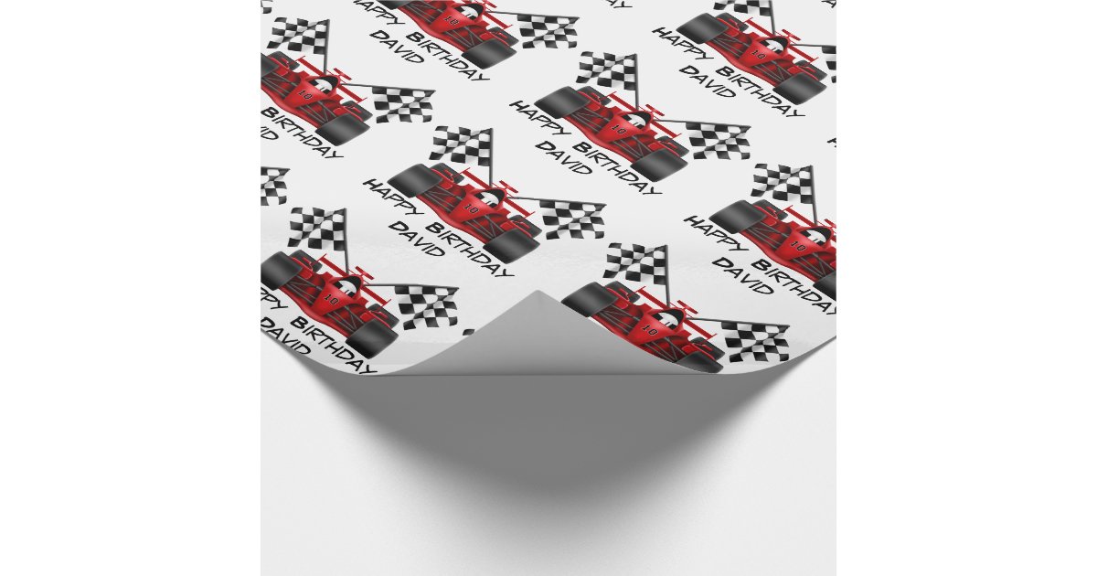 Red Race Car Wrapping Paper | Zazzle