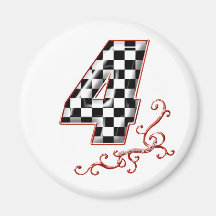red racing number 4 magnets