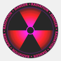 Red Radiation Symbol Sticker