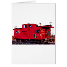 Red Railroad Caboose Greeting Card