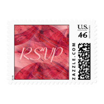 Red Rain, RSVP Postage Stamp by dndartstudio Red Rain, RSVP Postage Stamp