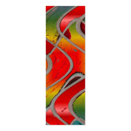 red rainbow bookmark business card (front side)