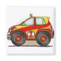 Red Rally Car Magnets