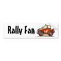 Red Rally Car Rally Fan Bumper Sticker bumper stickers