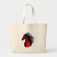 RED RANGE HORSE TOTE BAGS