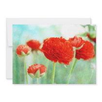 Red Ranunculus Flowers invitations