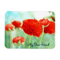 Red Ranunculus Flowers Large Magnet magnets