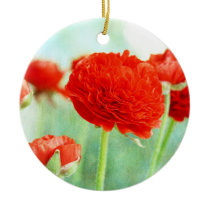 Red Ranunculus Flowers ornaments
