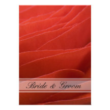 Red Ranunculus Wedding Flat Stationery Note Card Personalized Invitation