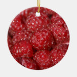 Red Raspberries close up photograph Christmas Tree Ornaments