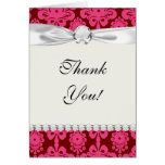 red raspberry and brown mod damask cards