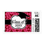 red raspberry and brown mod damask stamps