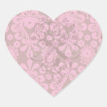 red raspberry and brown mod damask sticker