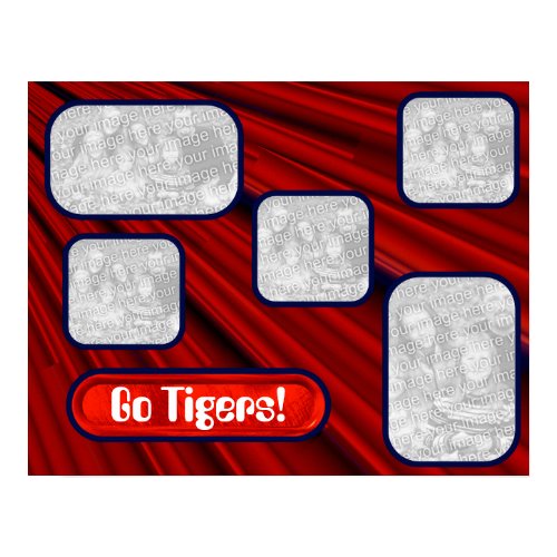 Red Rays Collage - Template print