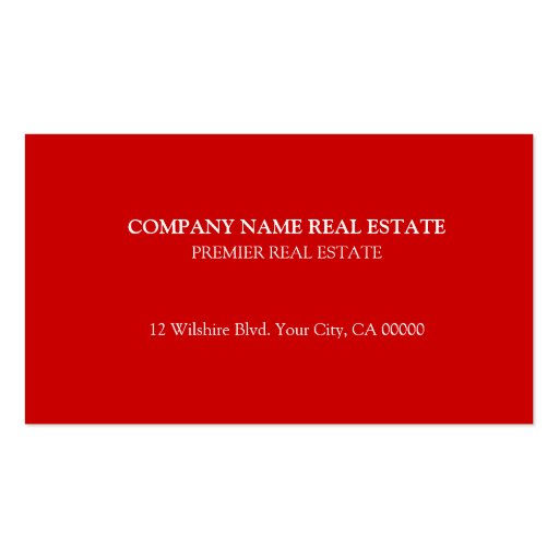 Red Real Estate Business Cards (back side)