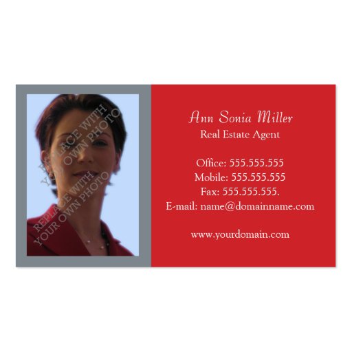 Red Real Estate Business Cards (front side)
