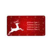 Red Reindeer Address Label label
