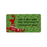 Red Reindeer Address Labels - Customizable labels