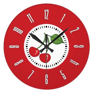 Red Retro Cherry Wallclocks