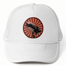 Red Retro Microphone Emblem Mesh Hats