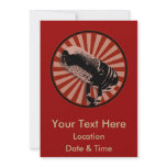 Red Retro Microphone Emblem Invite
