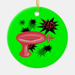 Red Retro Raygun Christmas Ornaments Red Retro Raygun Christmas Ornaments