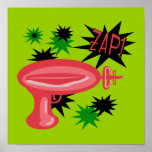 Red Retro Raygun posters