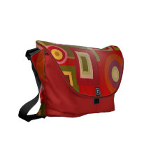 Red retro shapes commuter bag
