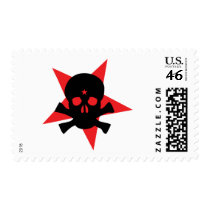 red revolution star skull postage by Tomaniac red revolution star skull postage