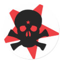 red revolution star skull stickers