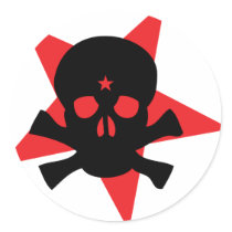 red revolution star skull stickers by Tomaniac red revolution star skull stickers