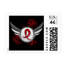 Red Ribbon And Wings AIDS Postage Stamp