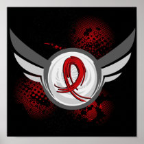 Red Ribbon And Wings AIDS Posters