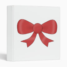 Red Ribbon Bow. On White. Binder